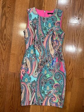 Tommy Hilfiger Vibrant Multi-Color Paisley Shift Dress